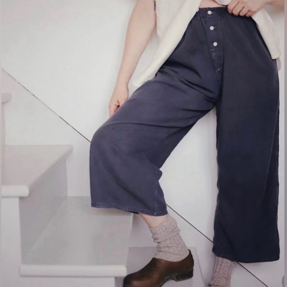 --SOLD ON NOIHSAF!--Tony Pants Windowpane Cotton Ink Gray Large-